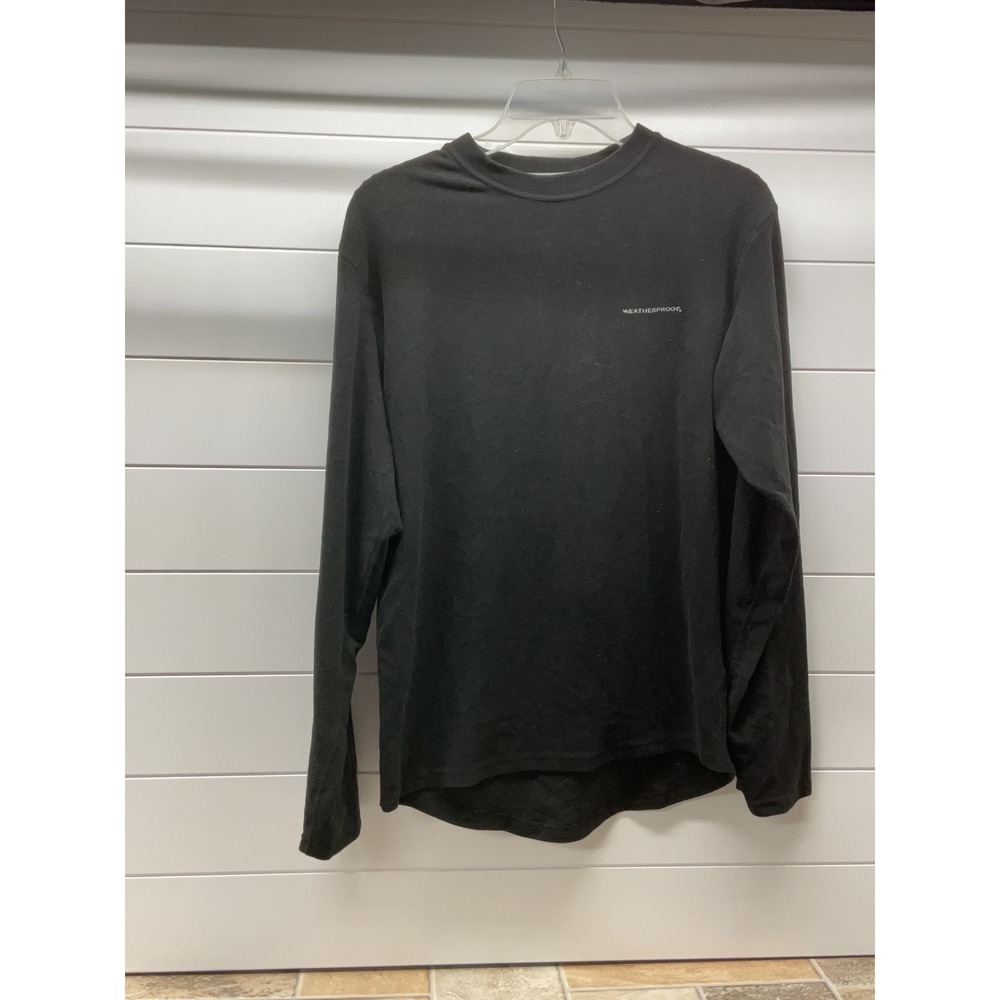 Weatherproof Mens Thermal Top Long Sleeve Black Base Layer Medium Stretch